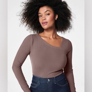 NWT Spanx Rib Assymetrical Top - Sz M